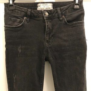 Free People Distressed Black Jean Size 24